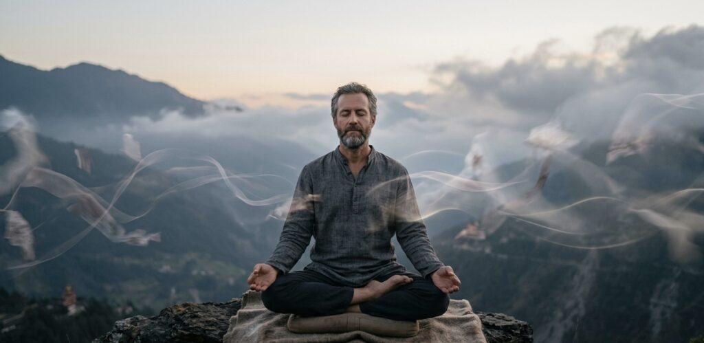 मन शांत कैसे करें? 5 तरीके Meditating Man