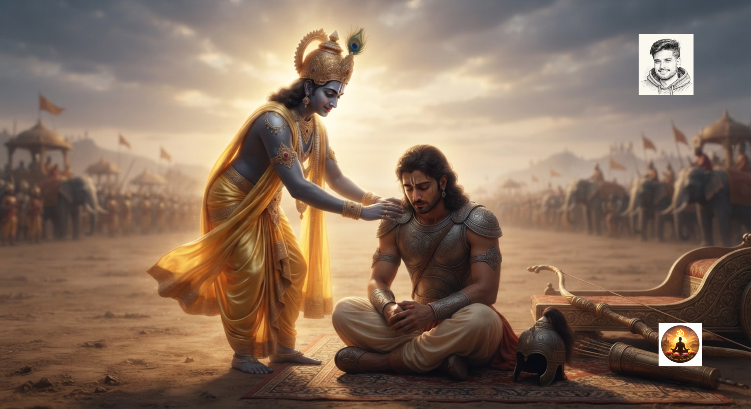 श्रीकृष्ण का दिव्य स्वरूप और अर्जुन का समर्पण
